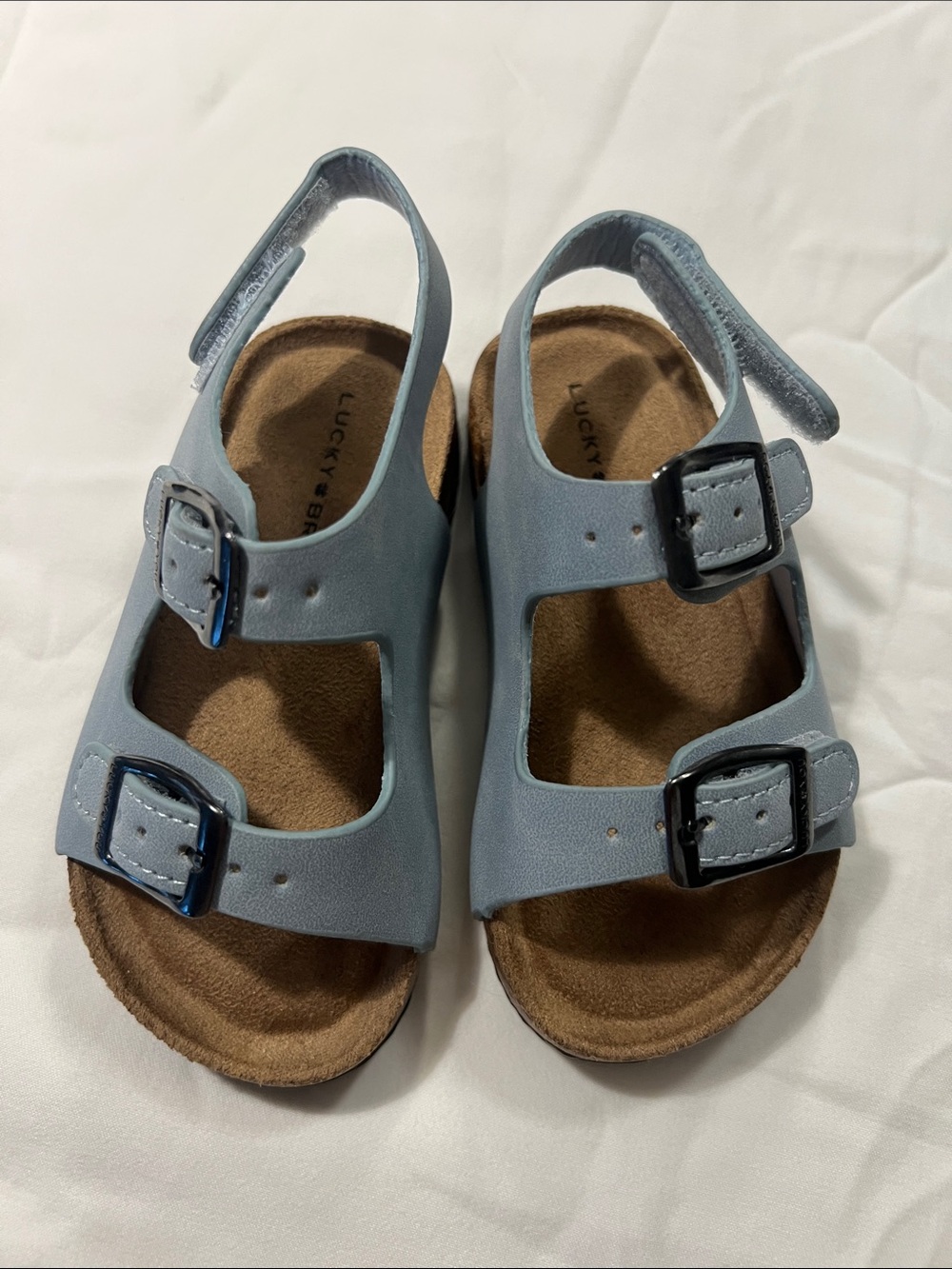 Lucky Brand Kids Light Blue Double-Buckle Sandals with Back Strap
